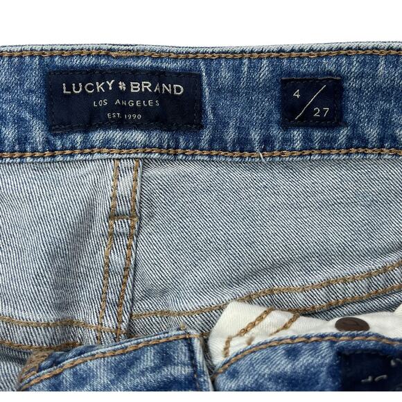 Lucky Brand Womens Size 4 Waist 29" The Roll Up Denim Shorts Mid-Rise Distressed - Picture 5 of 16